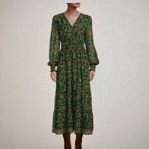 Max Studio Floral Sheered Maxi Dress in Jade Green NWT Size XL